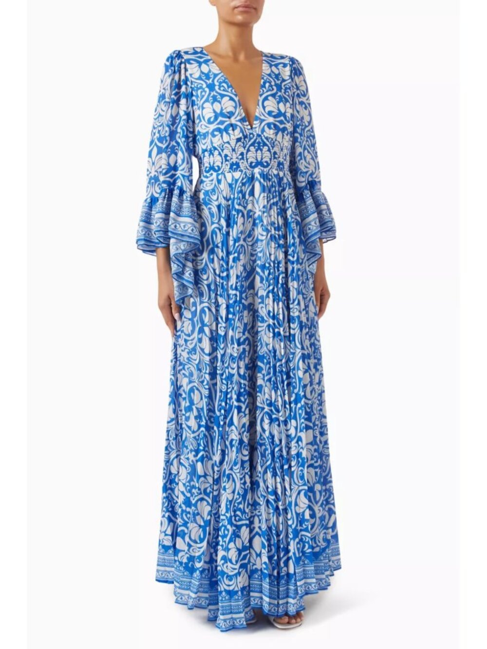 NWT Alice + Olivia Selene Pleated Maxi Dress Soiree True Blue Floral Size 8 $895 - Picture 10 of 13